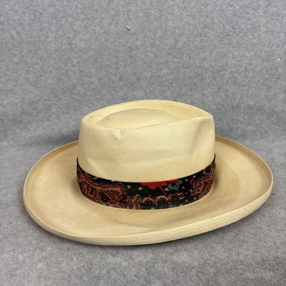 Dobbs FIFTH AVENUE Hat Size 7 San Juan Shantung Panama Straw Gambler